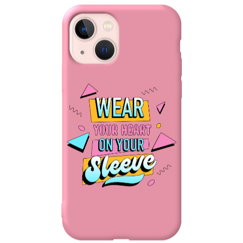 Apple iPhone 13 Wear Your Heart Pink Colored Silicone TPU Θήκη