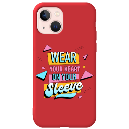 Apple iPhone 13 Wear Your Heart Red Colored Silicone TPU Θήκη