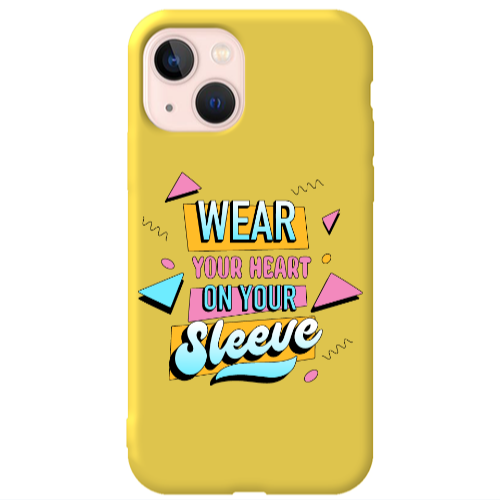 Apple iPhone 13 Wear Your Heart Yellow Colored Silicone TPU Θήκη