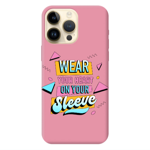 Apple iPhone 13 Pro Max Wear Your Heart Pink Colored Silicone TPU Θήκη