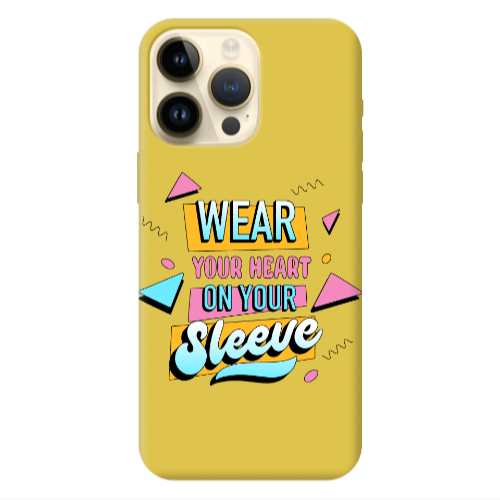 Apple iPhone 13 Pro Max Wear Your Heart Yellow Colored Silicone TPU Θήκη