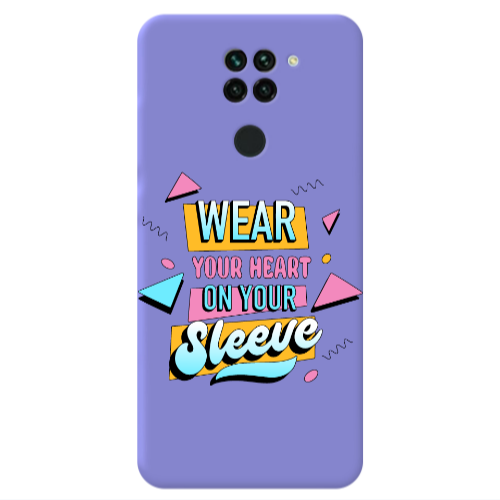 Xiaomi Redmi Note 9 Wear Your Heart Purple Colored Silicone TPU Θήκη