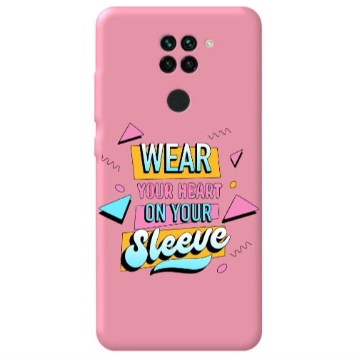 Xiaomi Redmi Note 9 Wear Your Heart Pink Colored Silicone TPU Θήκη