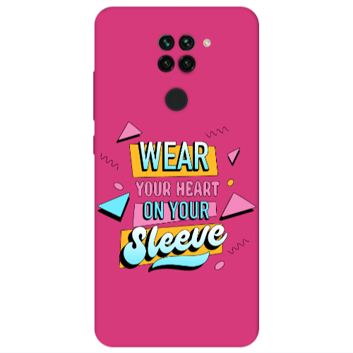 Xiaomi Redmi Note 9 Wear Your Heart Fuchsia Colored Silicone TPU Θήκη