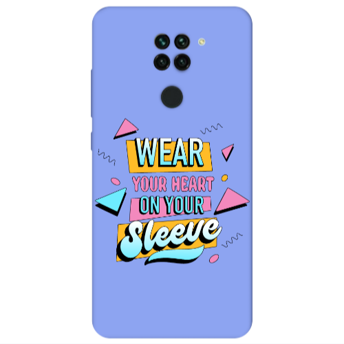 Xiaomi Redmi Note 9 Wear Your Heart Light Purple Colored Silicone TPU Θήκη