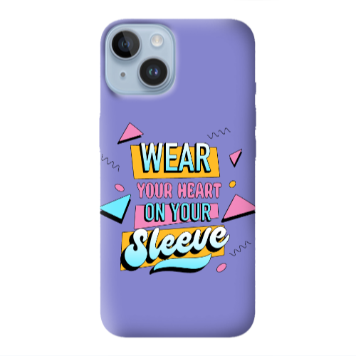 Apple iPhone 14  Wear Your Heart Purple Colored Silicone TPU Θήκη