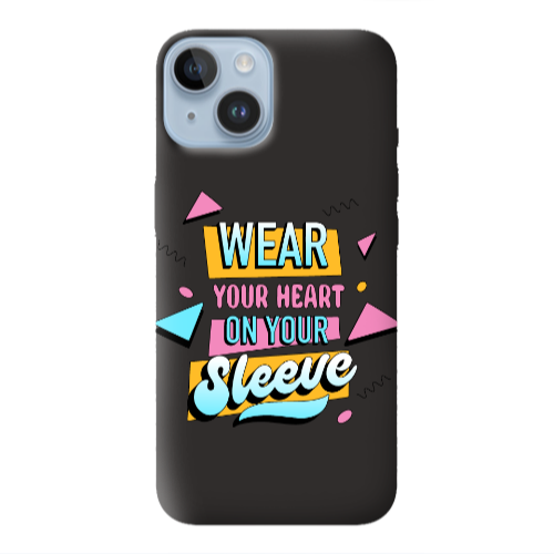 Apple iPhone 14  Wear Your Heart Black Colored Silicone TPU Θήκη