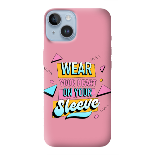 Apple iPhone 14 Plus Wear Your Heart Pink Colored Silicone TPU Θήκη