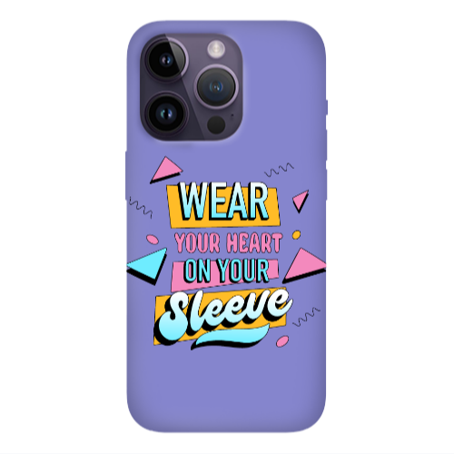 Apple iPhone 14 Pro  Wear Your Heart Purple Colored Silicone TPU Θήκη