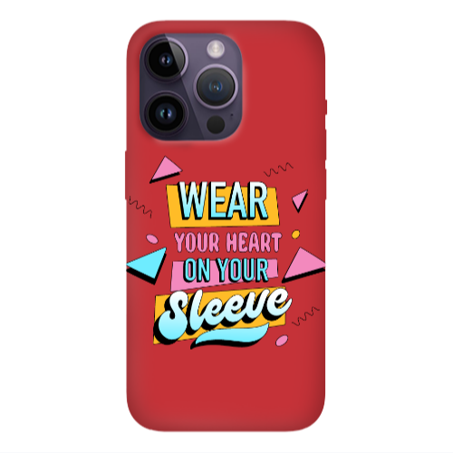 Apple iPhone 14 Pro  Wear Your Heart Red Colored Silicone TPU Θήκη