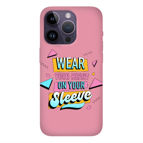 Apple iPhone 14 Pro Max Wear Your Heart Pink Colored Silicone TPU Θήκη