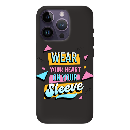 Apple iPhone 14 Pro Max Wear Your Heart Black Colored Silicone TPU Θήκη