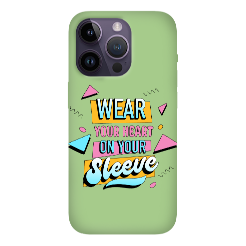 Apple iPhone 14 Pro Max Wear Your Heart Light Green Colored Silicone TPU Θήκη
