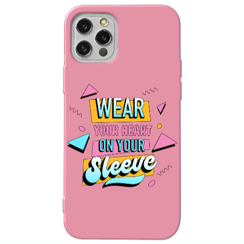 Apple iPhone 13 Pro Wear Your Heart Pink Colored Silicone TPU Θήκη