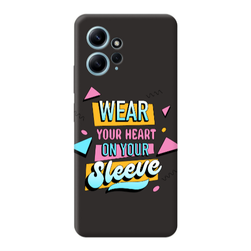 Xiaomi Redmi Note 12 4G Wear Your Heart Black Colored Silicone TPU Θήκη