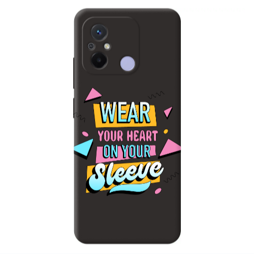 Xiaomi Redmi 12C Wear Your Heart Black Colored Silicone TPU Θήκη