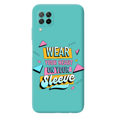 Huawei P40 Lite Wear Your Heart Turquoise Colored Silicone TPU Θήκη