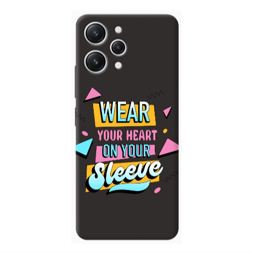 Xiaomi Redmi 12 Wear Your Heart Black Colored Silicone TPU Θήκη