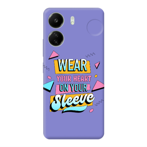 Xiaomi Redmi 13C Wear Your Heart Purple Colored Silicone TPU Θήκη