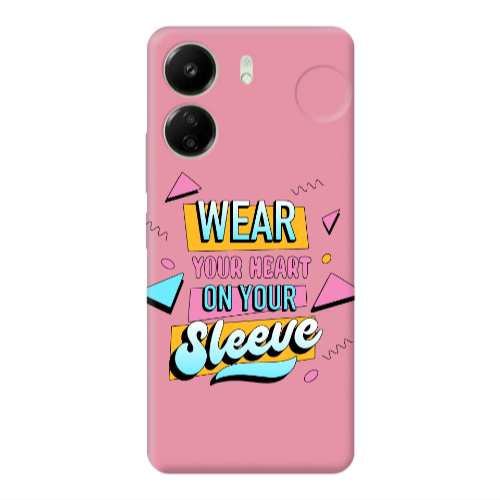 Xiaomi Redmi 13C Wear Your Heart Pink Colored Silicone TPU Θήκη