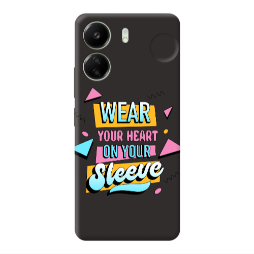 Xiaomi Redmi 13C Wear Your Heart Black Colored Silicone TPU Θήκη