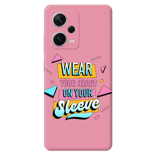 Xiaomi Poco X5 Wear Your Heart Pink Colored Silicone TPU Θήκη