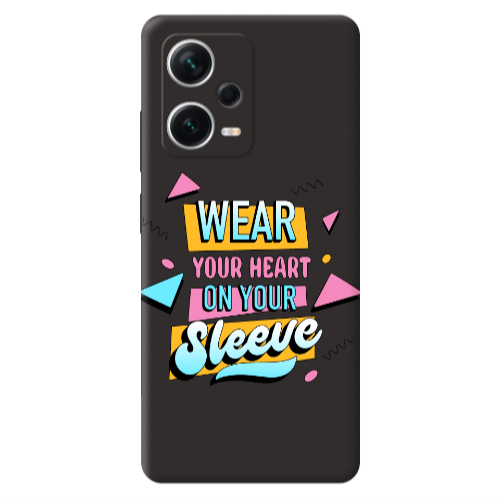 Xiaomi Poco X5 Wear Your Heart Black Colored Silicone TPU Θήκη