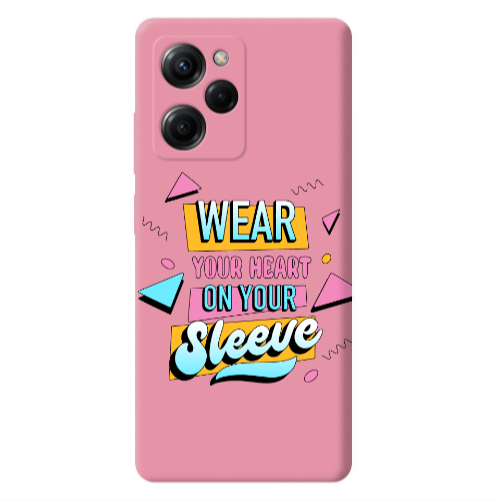 Xiaomi Poco X5 Pro Wear Your Heart Pink Colored Silicone TPU Θήκη