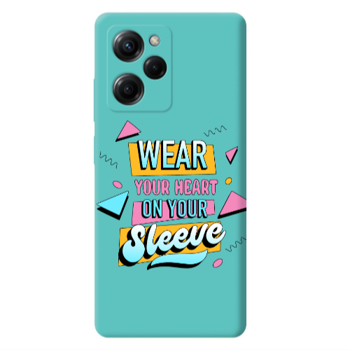 Xiaomi Poco X5 Pro Wear Your Heart Turquoise Colored Silicone TPU Θήκη