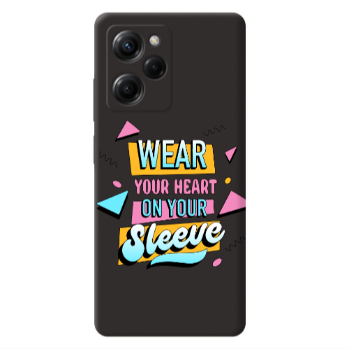 Xiaomi Poco X5 Pro Wear Your Heart Black Colored Silicone TPU Θήκη