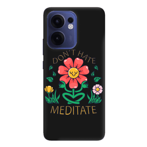 Oppo Reno 13 F Meditate Black Colored Silicone TPU Θήκη