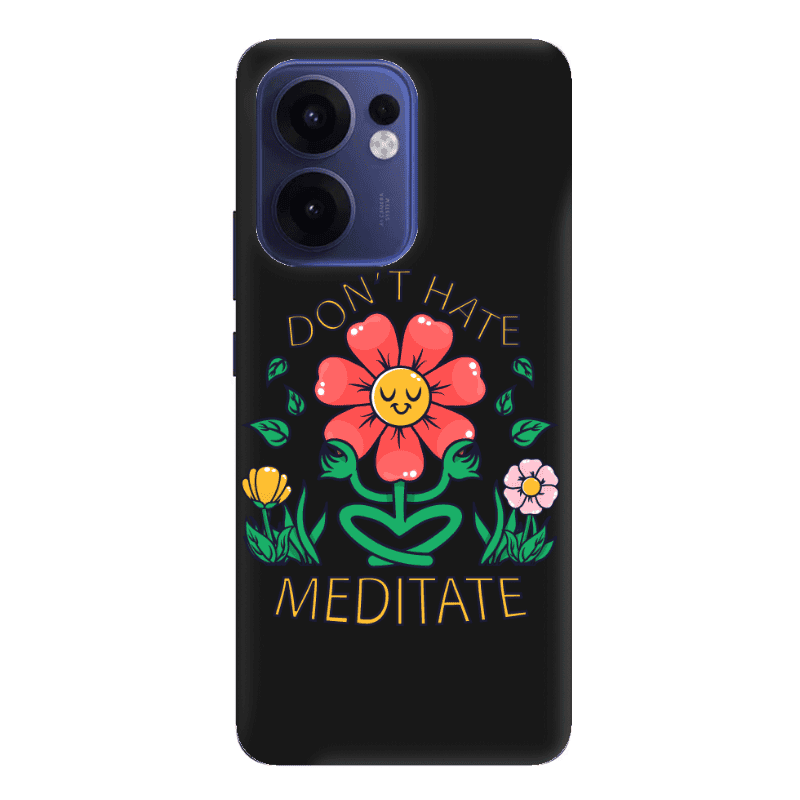 Oppo Reno 13 F Meditate Black Colored Silicone TPU Θήκη