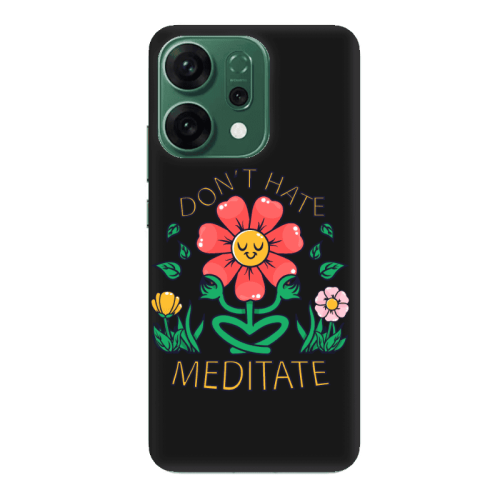 Oppo RENO 14 Meditate Black Colored Silicone TPU Θήκη