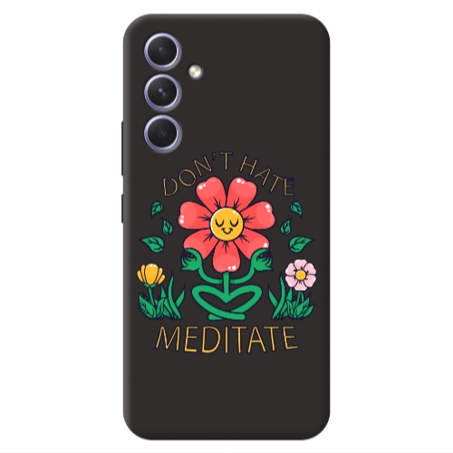 Samsung A54 Meditate Black Colored Silicone TPU Θήκη