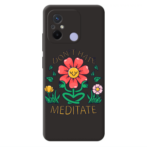 Xiaomi Redmi 12C Meditate Black Colored Silicone TPU Θήκη