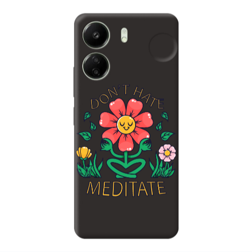Xiaomi Redmi 13C Meditate Black Colored Silicone TPU Θήκη