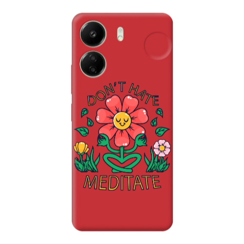 Xiaomi Redmi 13C Meditate Red Colored Silicone TPU Θήκη