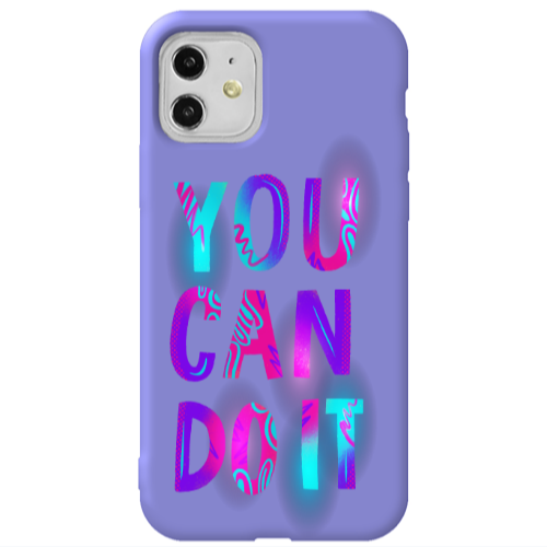 Apple iPhone 11  You Can Doit Purple Colored Silicone TPU Θήκη