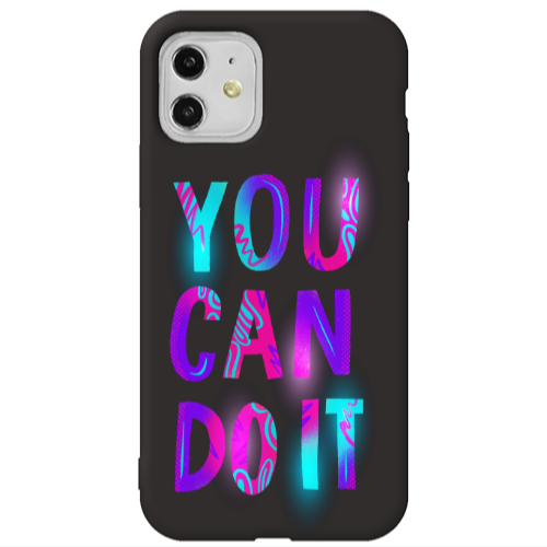 Apple iPhone 11  You Can Doit Black Colored Silicone TPU Θήκη