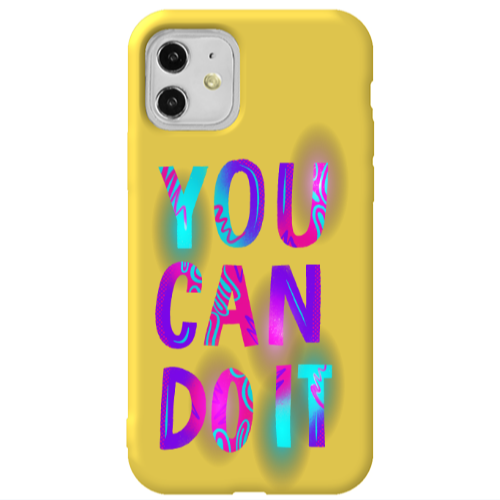 Apple iPhone 11  You Can Doit Yellow Colored Silicone TPU Θήκη
