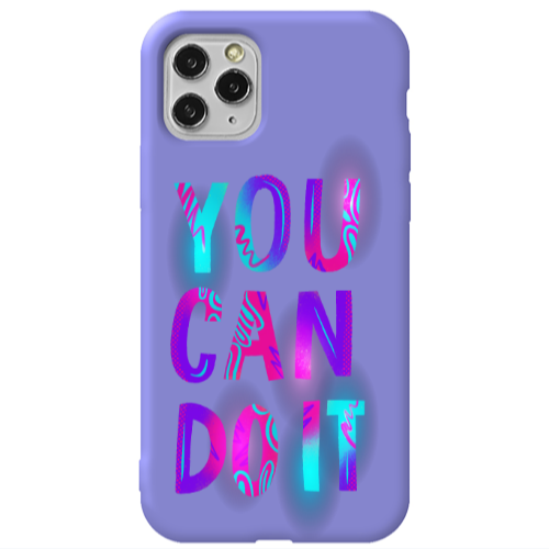 Apple iPhone 11 Pro You Can Doit Purple Colored Silicone TPU Θήκη