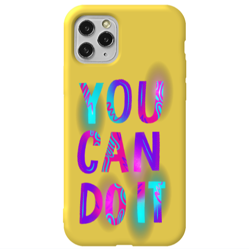 Apple iPhone 11 Pro You Can Doit Yellow Colored Silicone TPU Θήκη