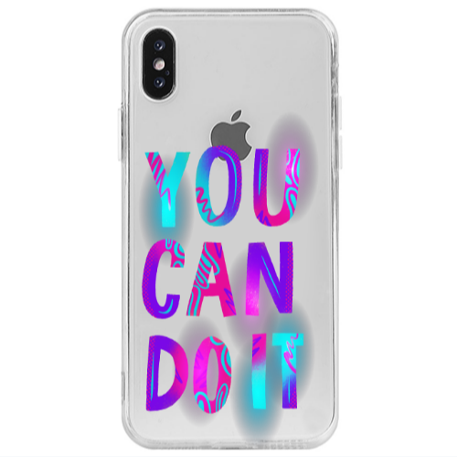 Apple iPhone X You Can Doit Transparent Silicone TPU Θήκη