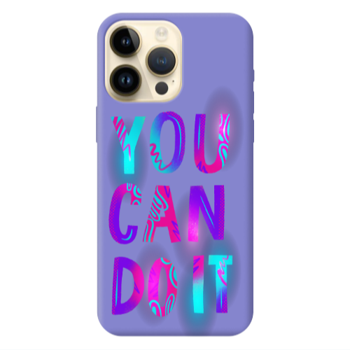 Apple iPhone 13 Pro Max You Can Doit Purple Colored Silicone TPU Θήκη