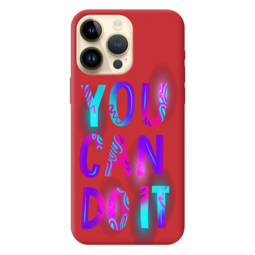 Apple iPhone 13 Pro Max You Can Doit Red Colored Silicone TPU Θήκη