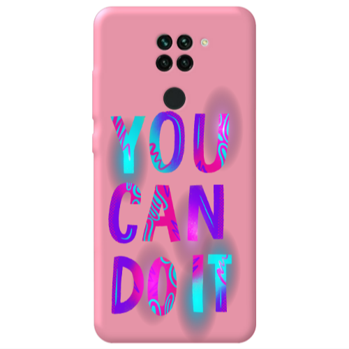 Xiaomi Redmi Note 9 You Can Doit Pink Colored Silicone TPU Θήκη