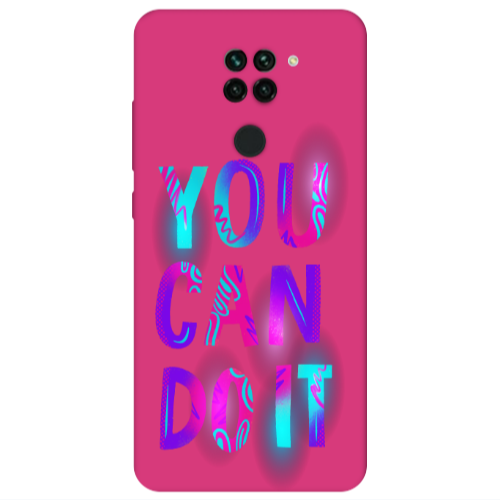 Xiaomi Redmi Note 9 You Can Doit Fuchsia Colored Silicone TPU Θήκη
