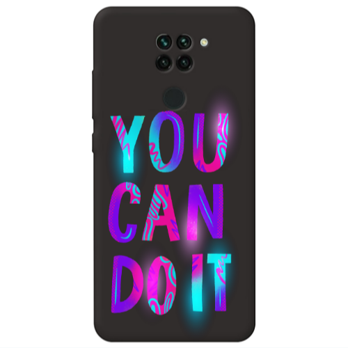 Xiaomi Redmi Note 9 You Can Doit Black Colored Silicone TPU Θήκη