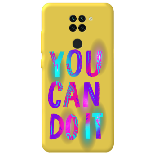 Xiaomi Redmi Note 9 You Can Doit Yellow Colored Silicone TPU Θήκη