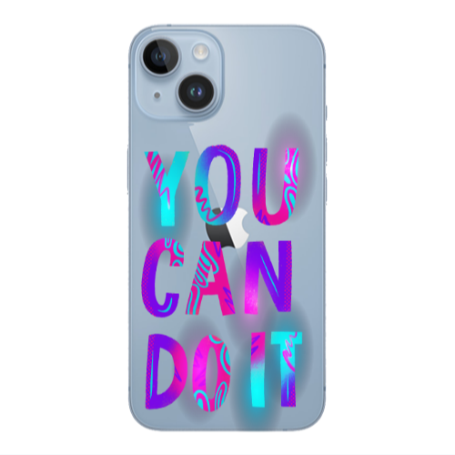 Apple iPhone 14  You Can Doit Transparent Silicone TPU Θήκη